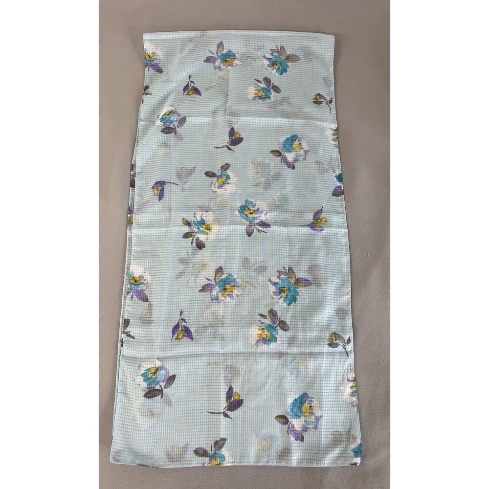 Women's‎ Blue Scarf 60"x25" Floral Lightweight